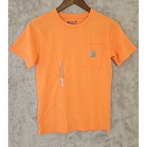 CARHARTT SHORT SLEEVE T-SHIRT YOUTH MEDIUM Size‎ 10/12 TANGERINE Orange